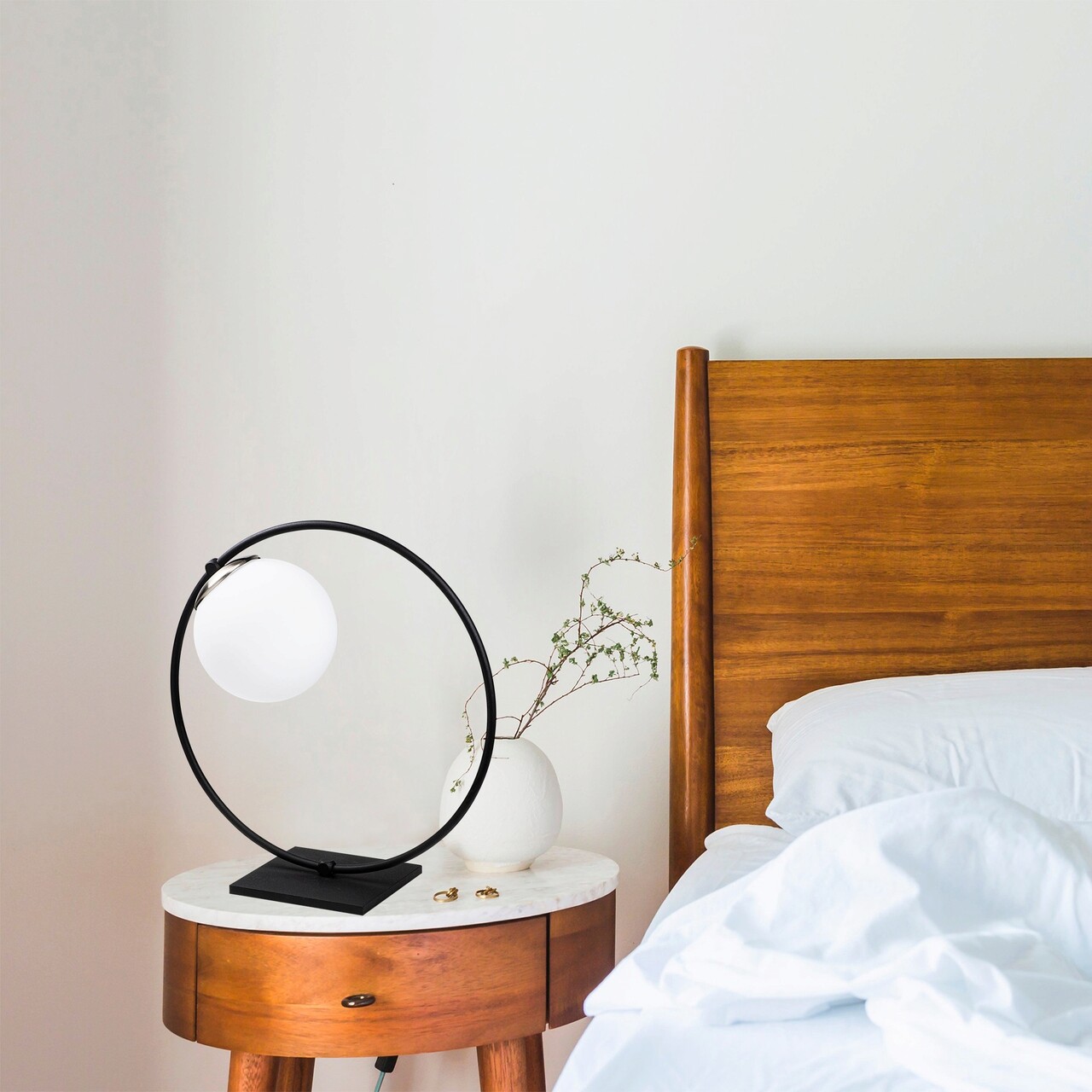 Lampa de masa, Opviq, 521SHN2211, Alb/Negru - imagine 7